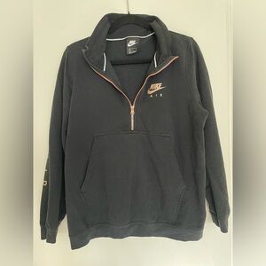 Nike Air Women’s Black Rose Gold Half Zip Pullover Sweatshirt Size M